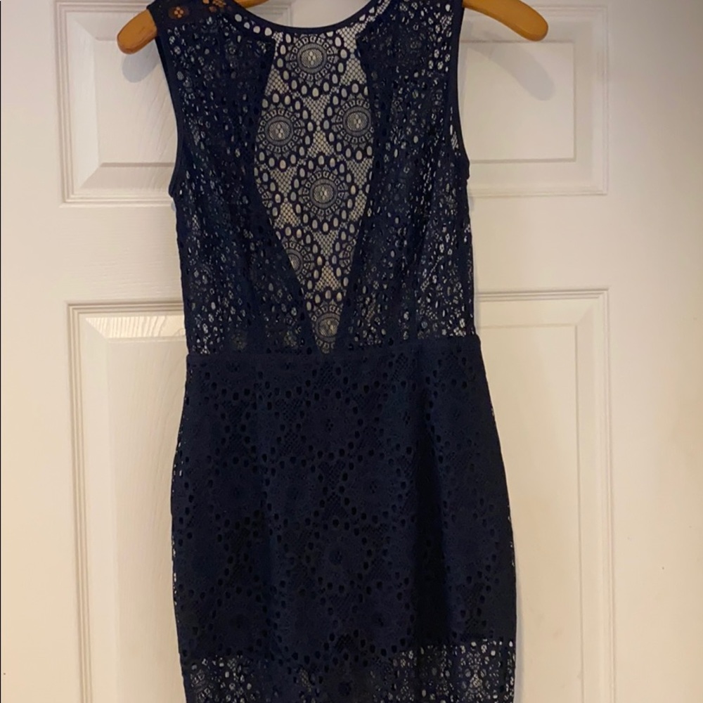 MISHA Collection- Black lace midi dress NWT
